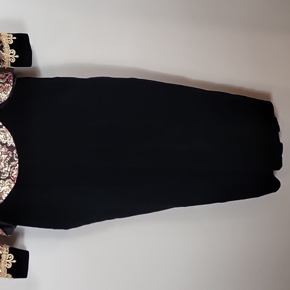 Vintage 80s Edwardian Victorian Goth Dress Size 6 Steam Punk Velvet Cosplay Gold - Picture 4 of 16